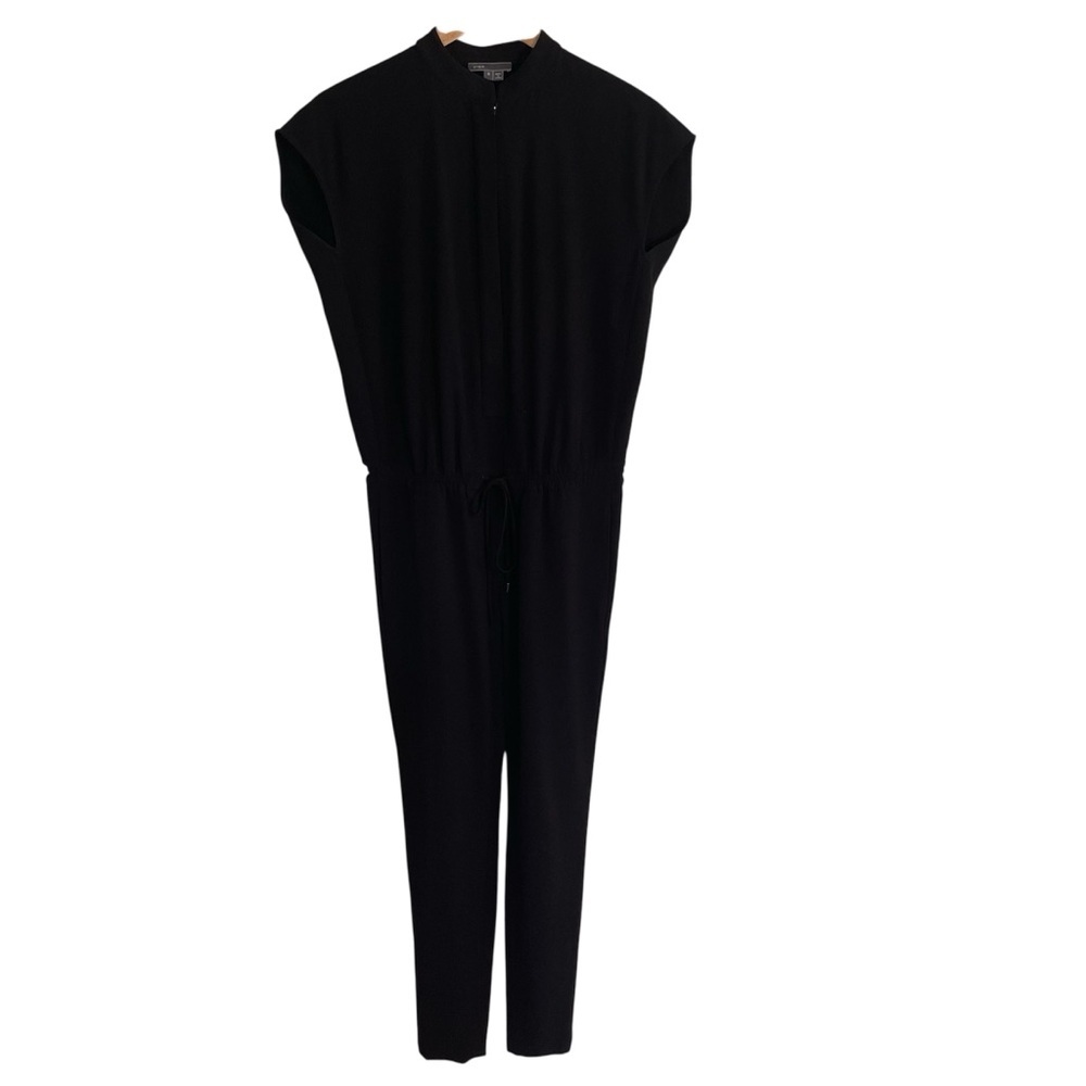 Vince Black Jumpsuit Zipper accents Top Size 0 emo goth retro chic dark romance